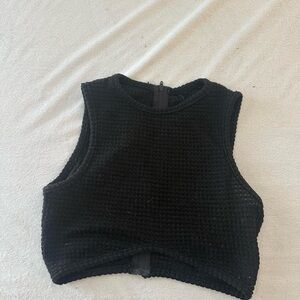 SHEIN Black Textured Crop Top